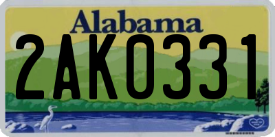 AL license plate 2AK0331