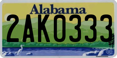 AL license plate 2AK0333