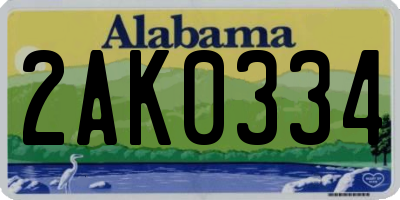 AL license plate 2AK0334