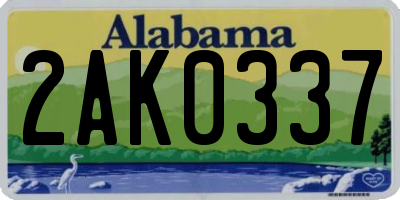 AL license plate 2AK0337