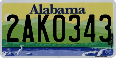 AL license plate 2AK0343