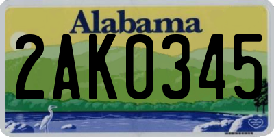 AL license plate 2AK0345