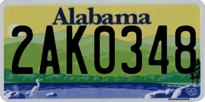 AL license plate 2AK0348