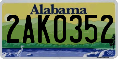 AL license plate 2AK0352