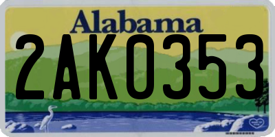 AL license plate 2AK0353