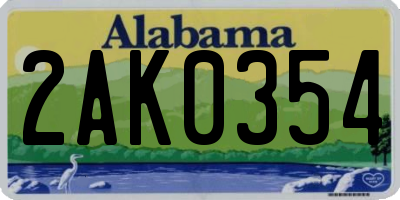 AL license plate 2AK0354