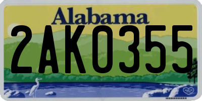 AL license plate 2AK0355