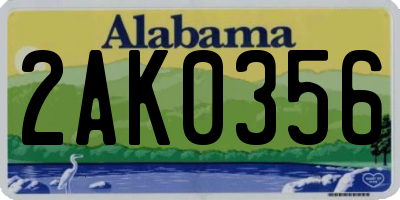AL license plate 2AK0356