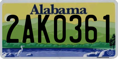 AL license plate 2AK0361