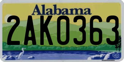 AL license plate 2AK0363