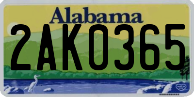 AL license plate 2AK0365