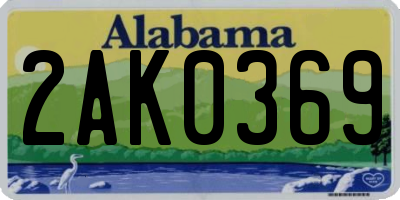 AL license plate 2AK0369