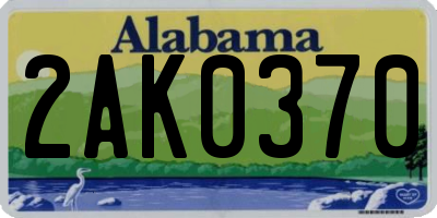 AL license plate 2AK0370