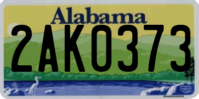 AL license plate 2AK0373