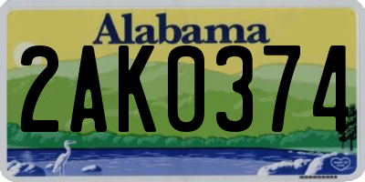 AL license plate 2AK0374