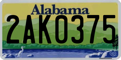 AL license plate 2AK0375