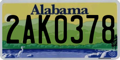 AL license plate 2AK0378