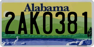 AL license plate 2AK0381