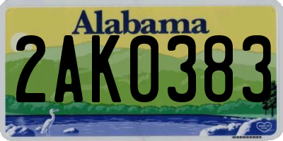 AL license plate 2AK0383