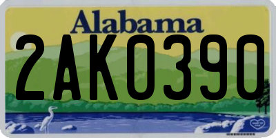 AL license plate 2AK0390