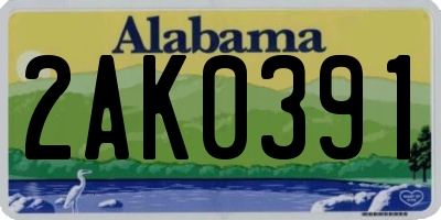 AL license plate 2AK0391