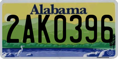 AL license plate 2AK0396