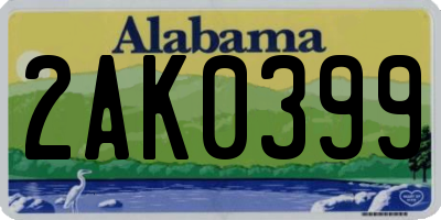 AL license plate 2AK0399