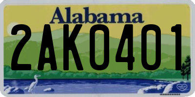 AL license plate 2AK0401