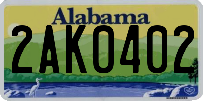AL license plate 2AK0402
