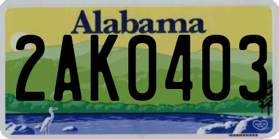 AL license plate 2AK0403