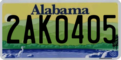 AL license plate 2AK0405