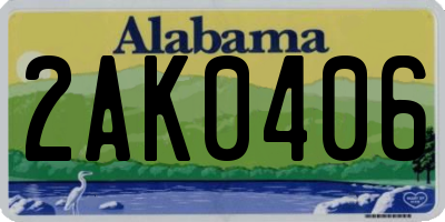 AL license plate 2AK0406