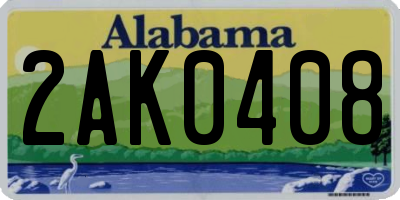 AL license plate 2AK0408