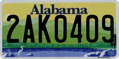 AL license plate 2AK0409