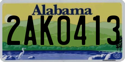 AL license plate 2AK0413