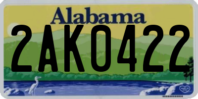 AL license plate 2AK0422