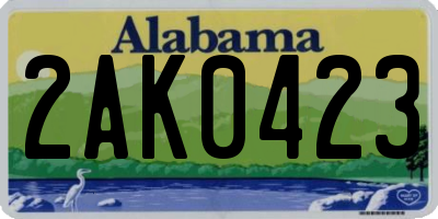 AL license plate 2AK0423