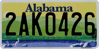 AL license plate 2AK0426