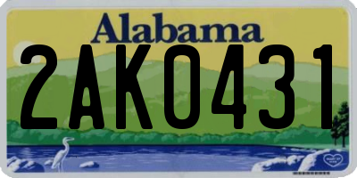 AL license plate 2AK0431