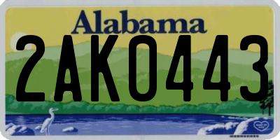 AL license plate 2AK0443