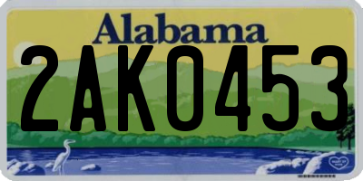 AL license plate 2AK0453