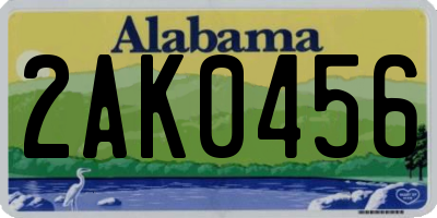 AL license plate 2AK0456