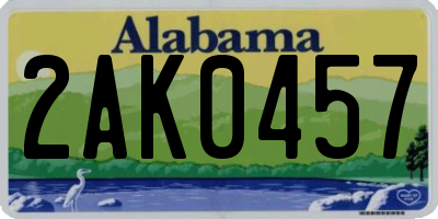 AL license plate 2AK0457