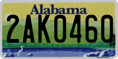 AL license plate 2AK0460