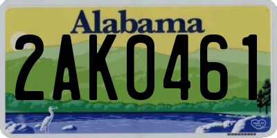 AL license plate 2AK0461