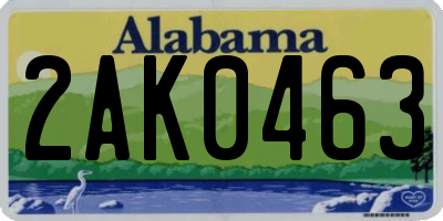 AL license plate 2AK0463