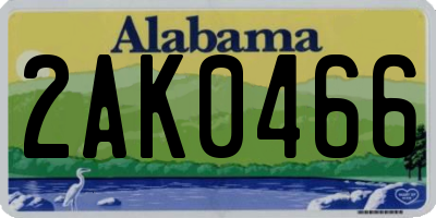 AL license plate 2AK0466