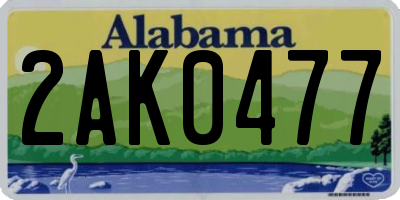 AL license plate 2AK0477