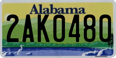 AL license plate 2AK0480