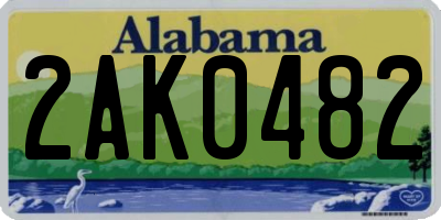 AL license plate 2AK0482